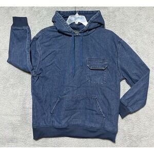 Giovanco Denim Hoodie Chore Jacket Cottagecore Minimalist Hipster Skater